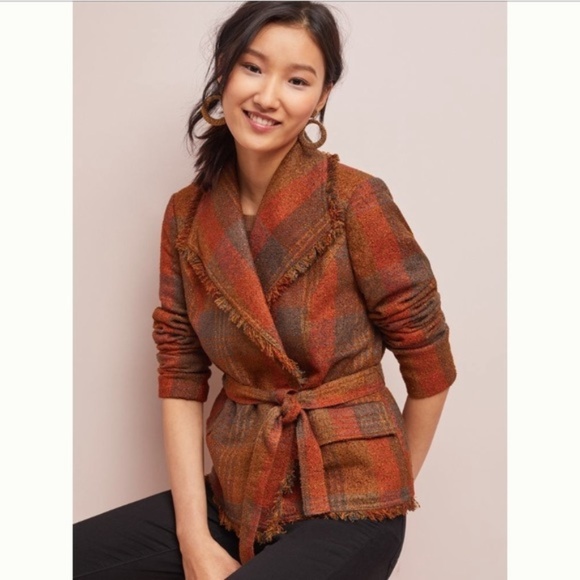 Plaid Wrap Blazer